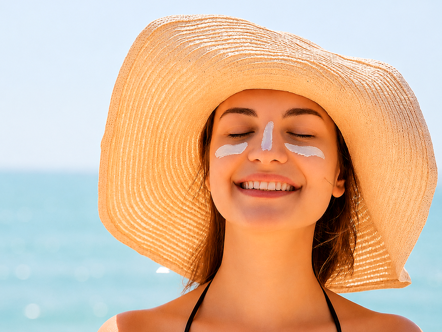 Women bleach and de-tan treatment